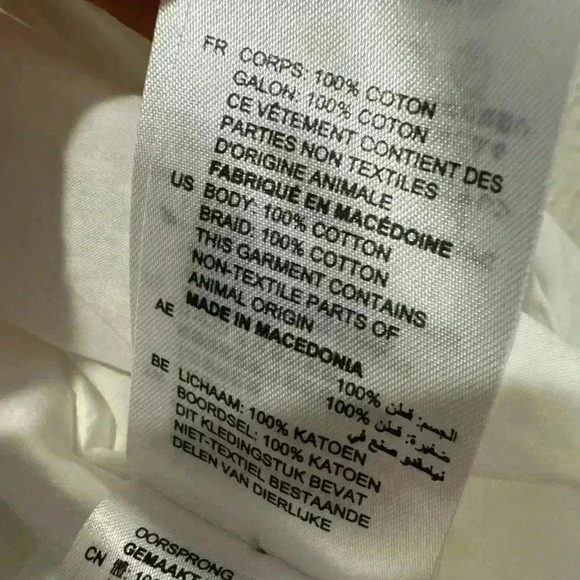 SANDRO Eyelet Trim Tie Front Cotton White Blouse In‎ Ecru - Picture 9 of 12